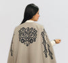 Gray cape with "Zemmouri" embroidery
