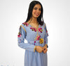Moroccan artisanal caftan embroidered in crepe fabric with beading