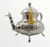 Moroccan Artisanal tea teapot - Berrad "Albida" style in Royal Silver copper