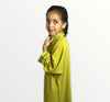 Moroccan abaya in crepe fabric with dabana embroidery for girls
