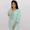 Caftan Marocain en crêpe de soie avec perlage - Ramadan 2021 - Morocco SOUQ